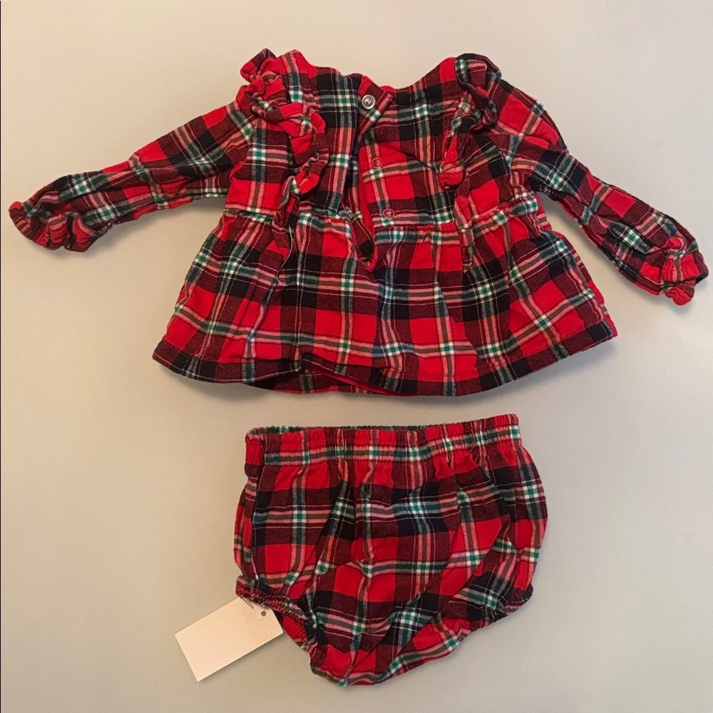 Plaid Red Baby Outfit Set cat & jack 0-3m